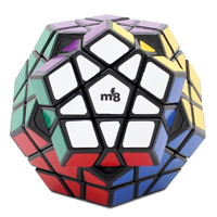 головоломка Megaminx чёрный с виниловыми наклейками марки mf8