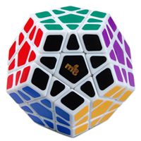 головоломка Megaminx белый с виниловыми наклейками марки mf8