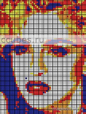 magiccubes.ru_картины из кубиков Рубика_портрет Мадонны